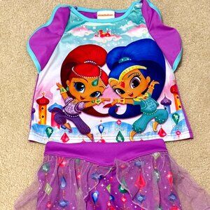 Nickelodeon - Shimmer and Shine Girls Short Sleeve Pajama Pants Set - Size 4